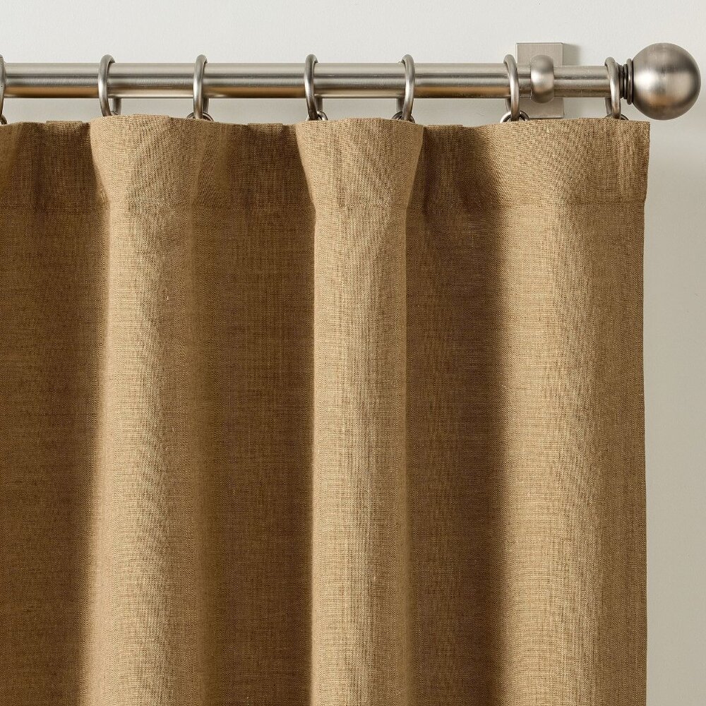 Pottery Barn Everyday Linen Blackout Curtain 50" W x 96" L Bronze (Brown) NEW